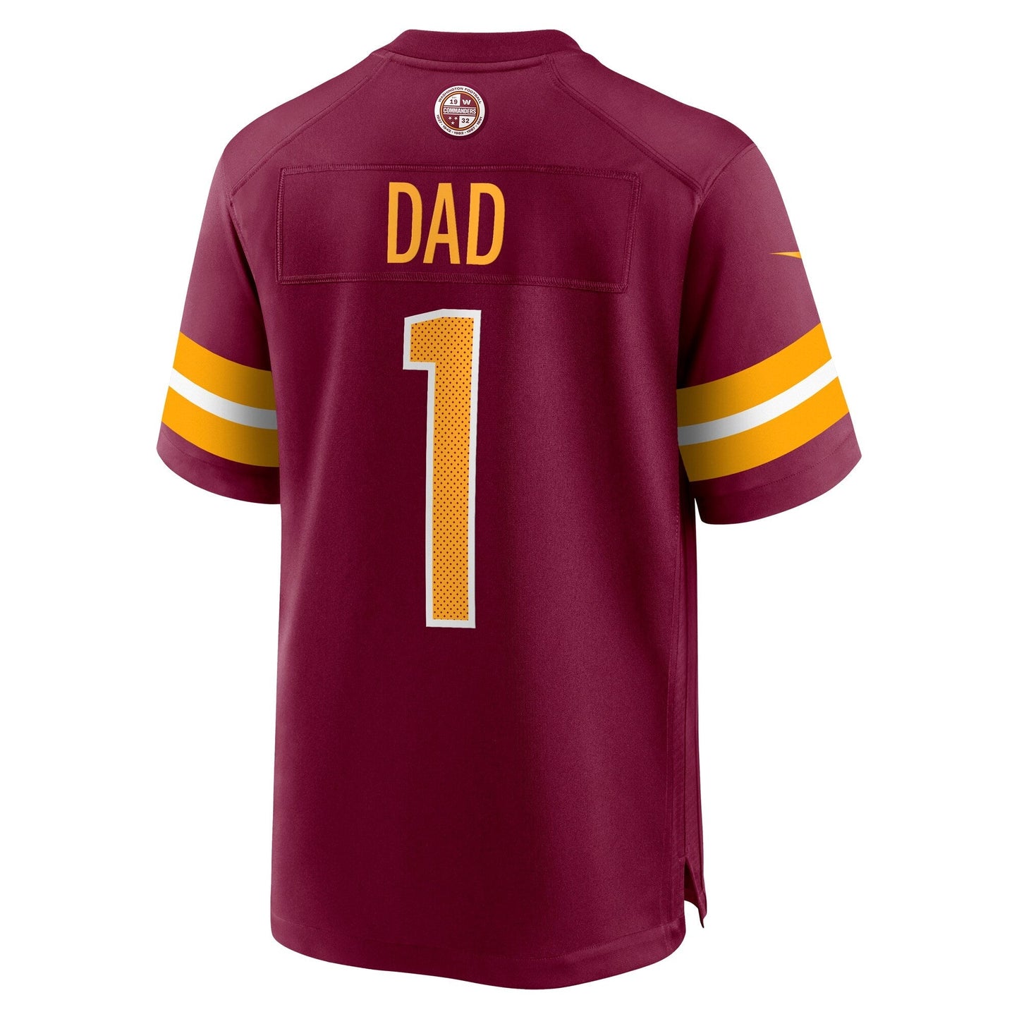 Washington Commanders Number 1 Dad Burgundy Game Jersey football jersey product view 2
