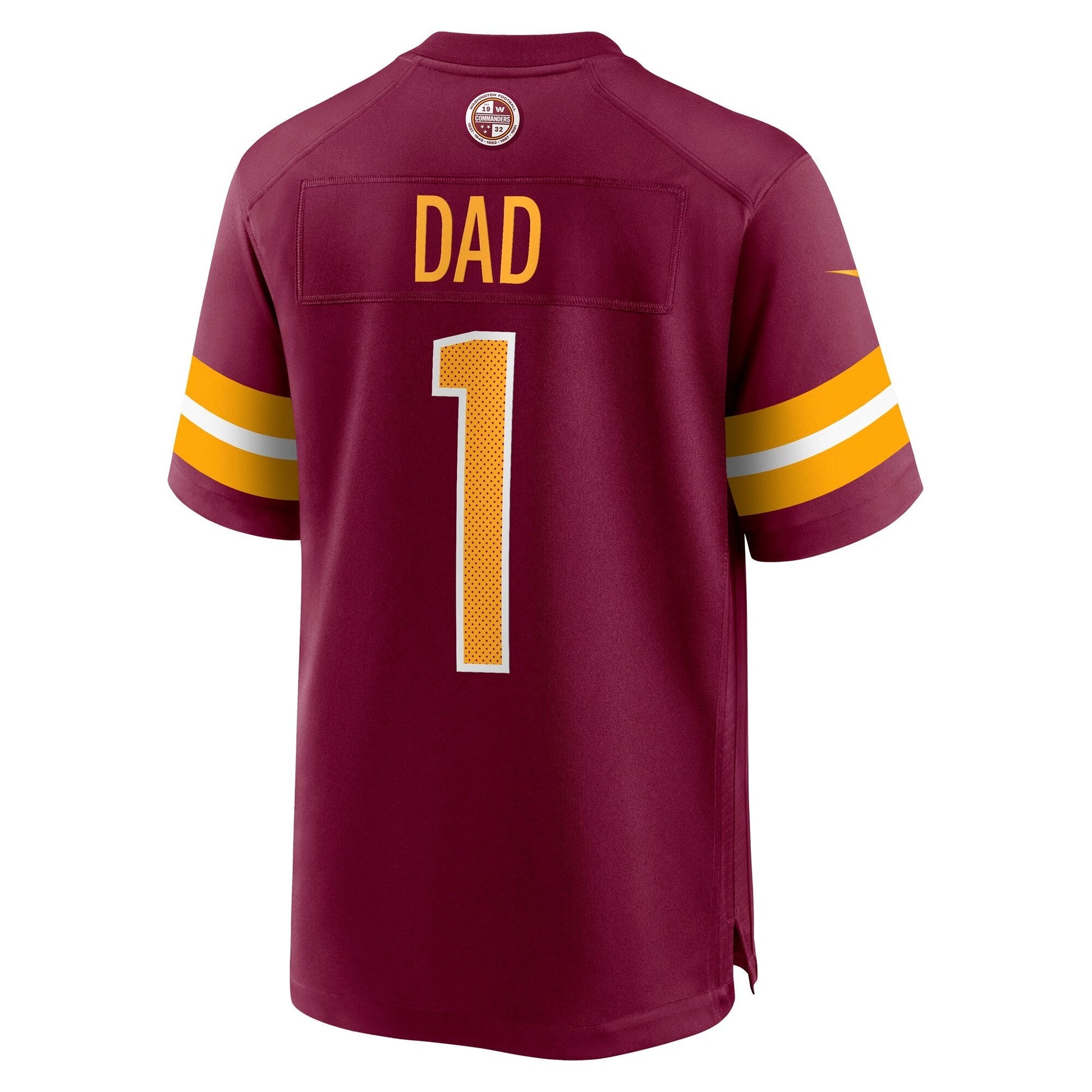Washington Commanders Number 1 Dad Burgundy Game Jersey football jersey product view 2