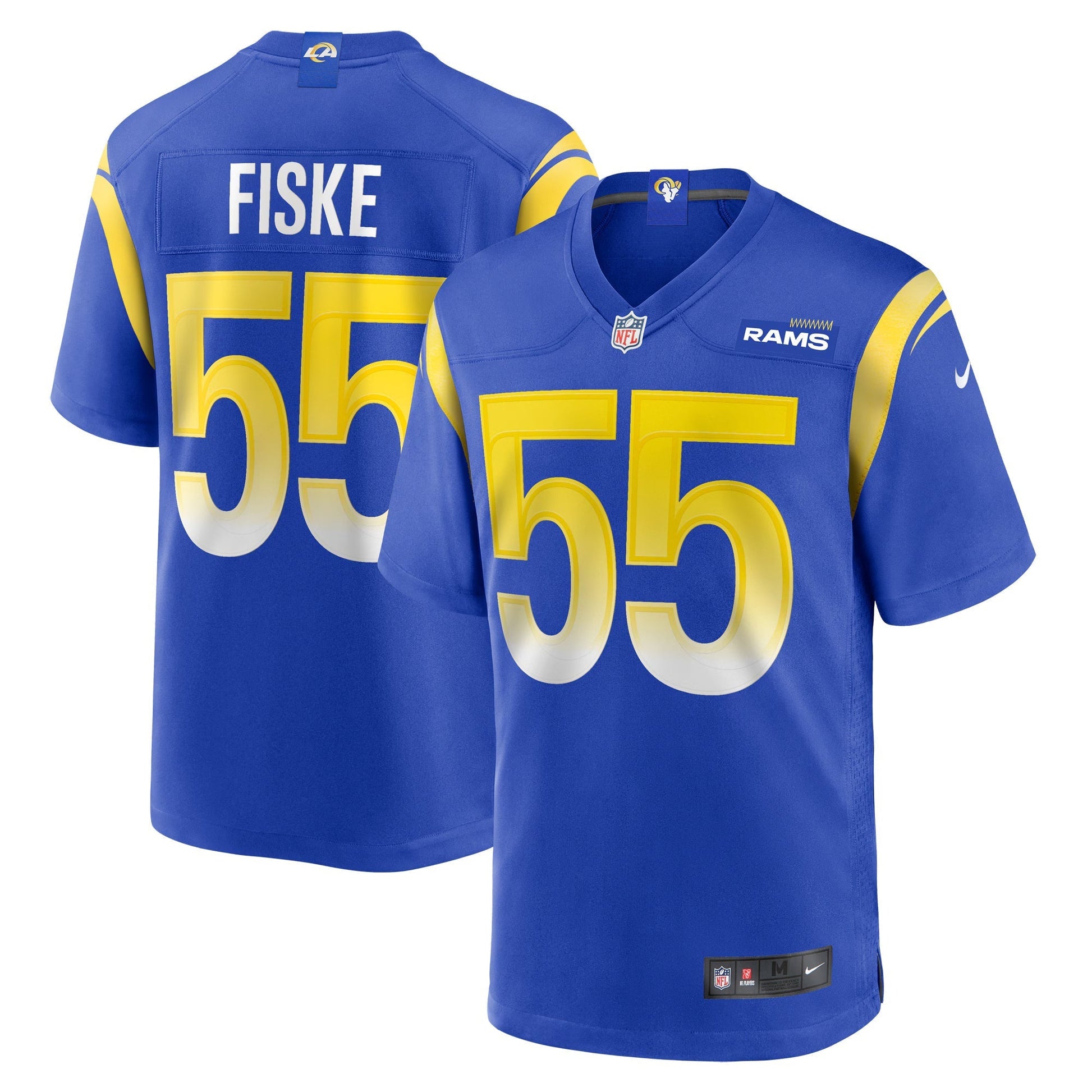 Los Angeles Rams Braden Fiske Royal Team Game Jersey football jersey product view 1