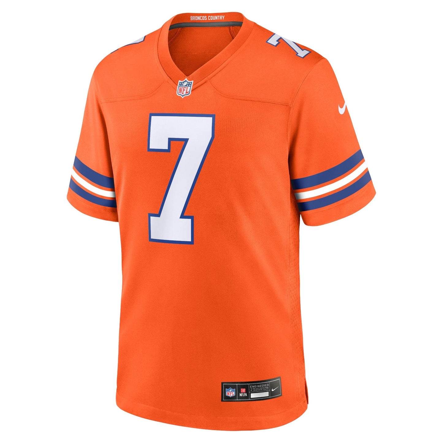 Denver Broncos John Elway Orange Mile High Collection 1977 Throwback Retired Player Game Jersey football jersey product view 1
