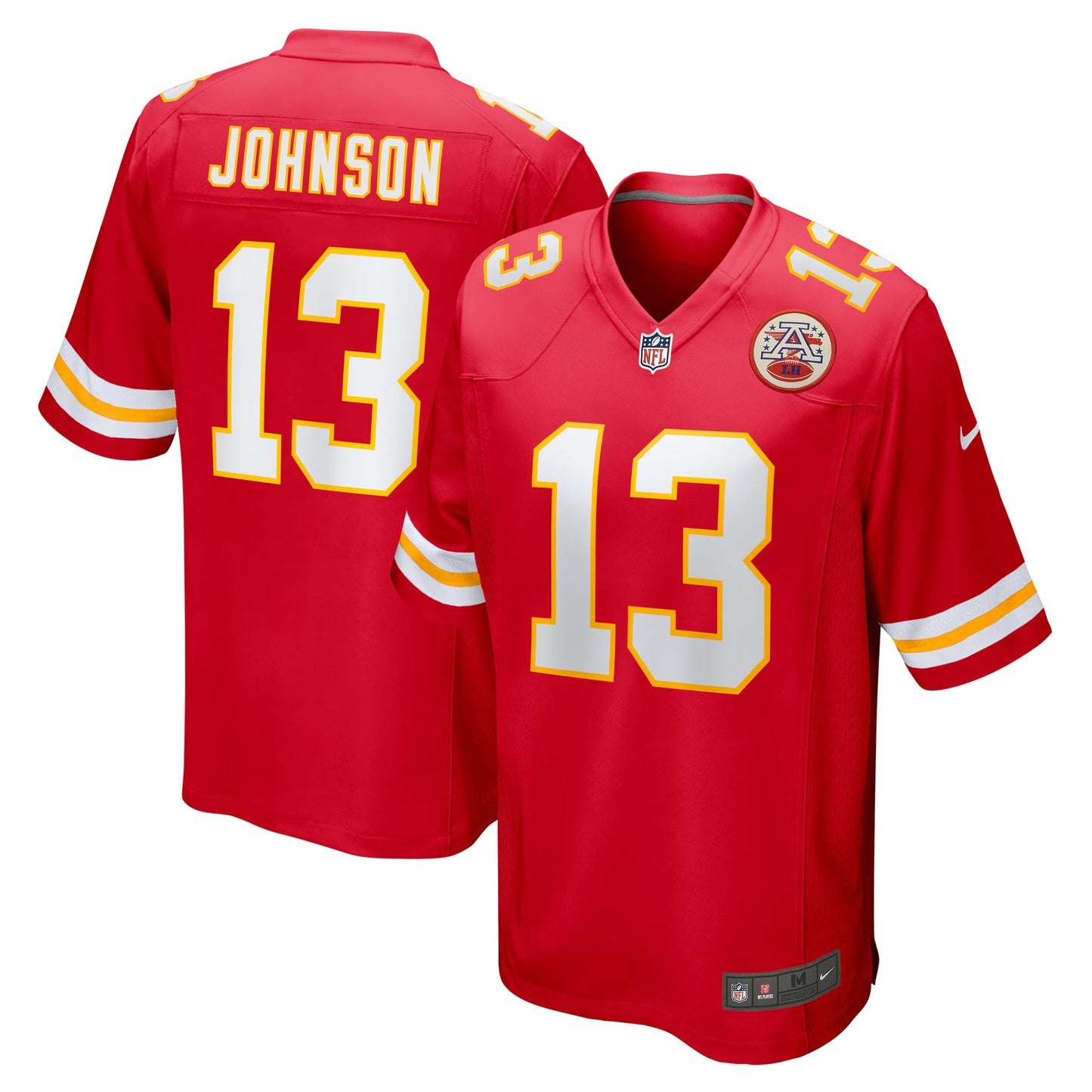 Kansas City Chiefs Nazeeh Johnson Red Game Player Jersey football jersey product view 1