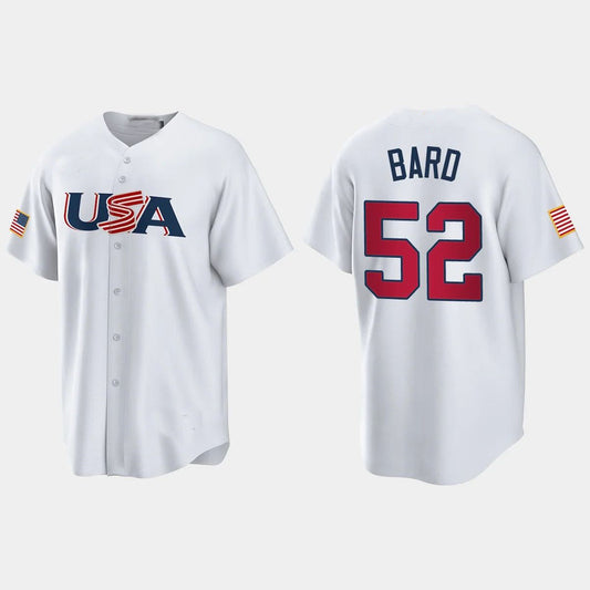 #52 DANIEL BARD COLORADO ROCKIES 2023 WORLD BASEBALL CLASSIC USA REPLICA JERSEY ¨C WHITE Stitches Baseball Jerseys baseball jersey product view 1