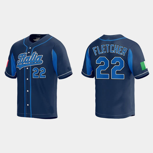#22 DAVID FLETCHER WORLD BASEBALL CLASSIC 2023 WORLD BASEBALL CLASSIC JERSEY ¨C NAVY Stitches Baseball Jerseys baseball jersey product view 1