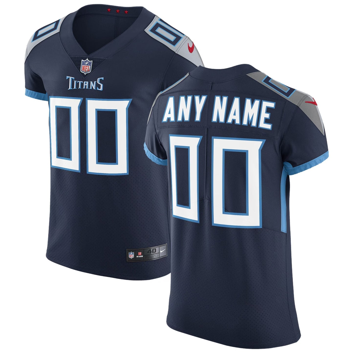 Tennessee Titans Navy Vapor Untouchable Custom Elite Jersey football jersey product view 1