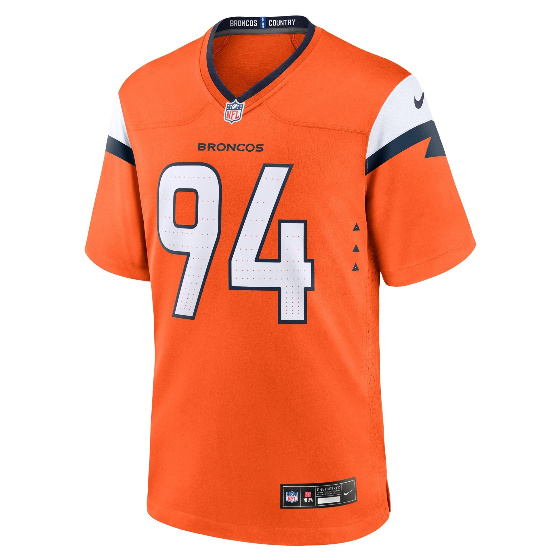 Denver Broncos Jordan Jackson Orange Team Game Jersey basketball jersey product view 2