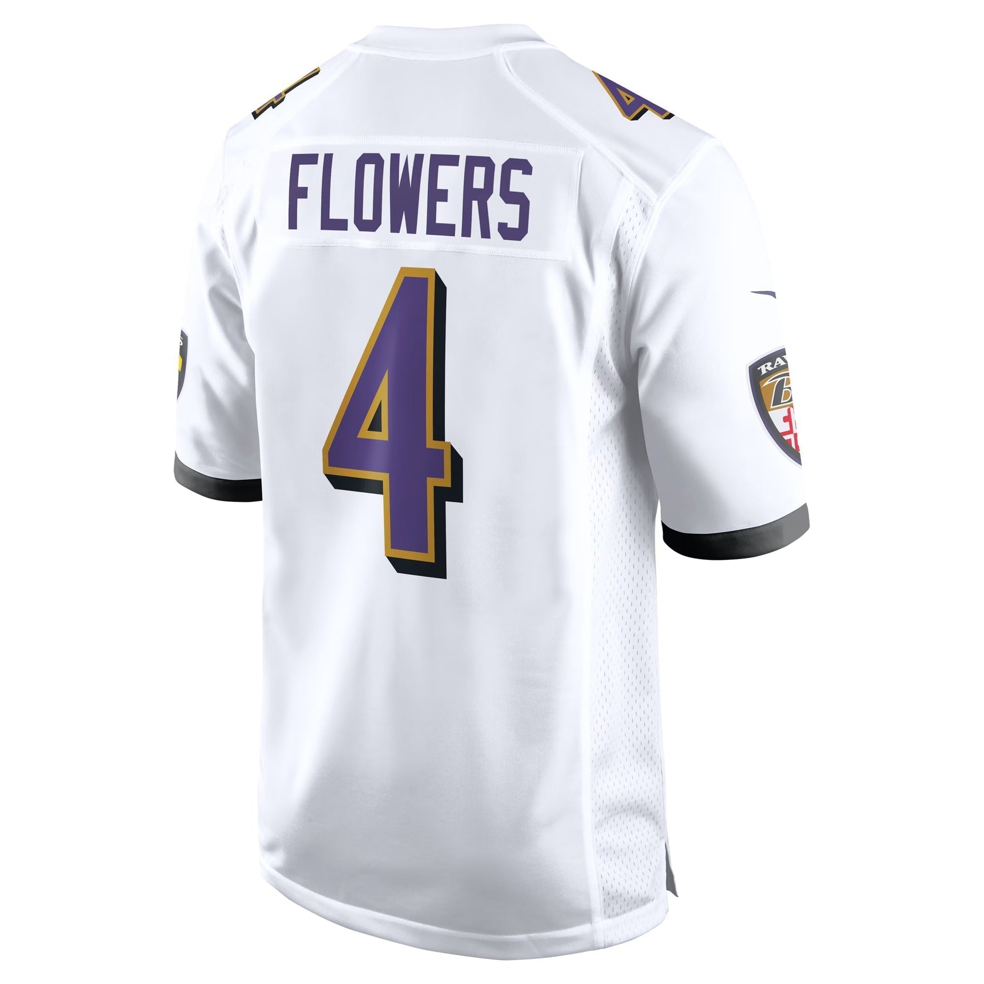 Baltimore Ravens Zay Flowers White Game Jersey football jersey product view 3