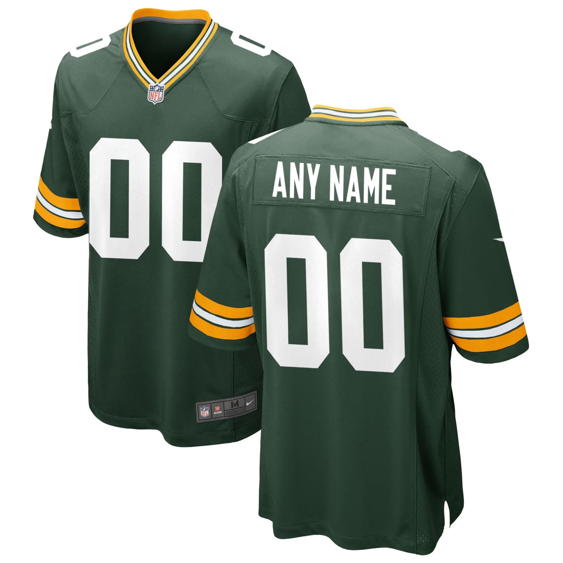 Green Bay Packers Green Custom Game Jersey football jersey product view 1