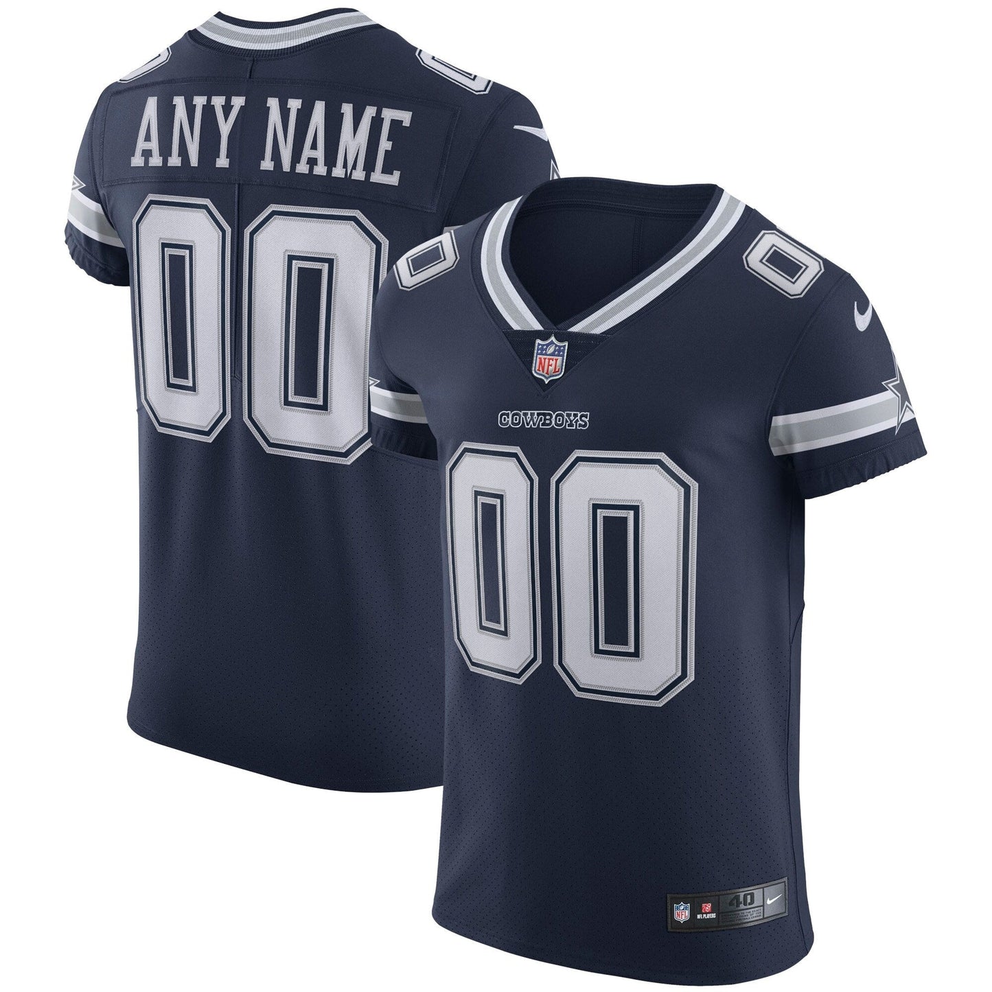 Dallas Cowboys Navy Vapor Elite Custom Jersey football jersey product view 1