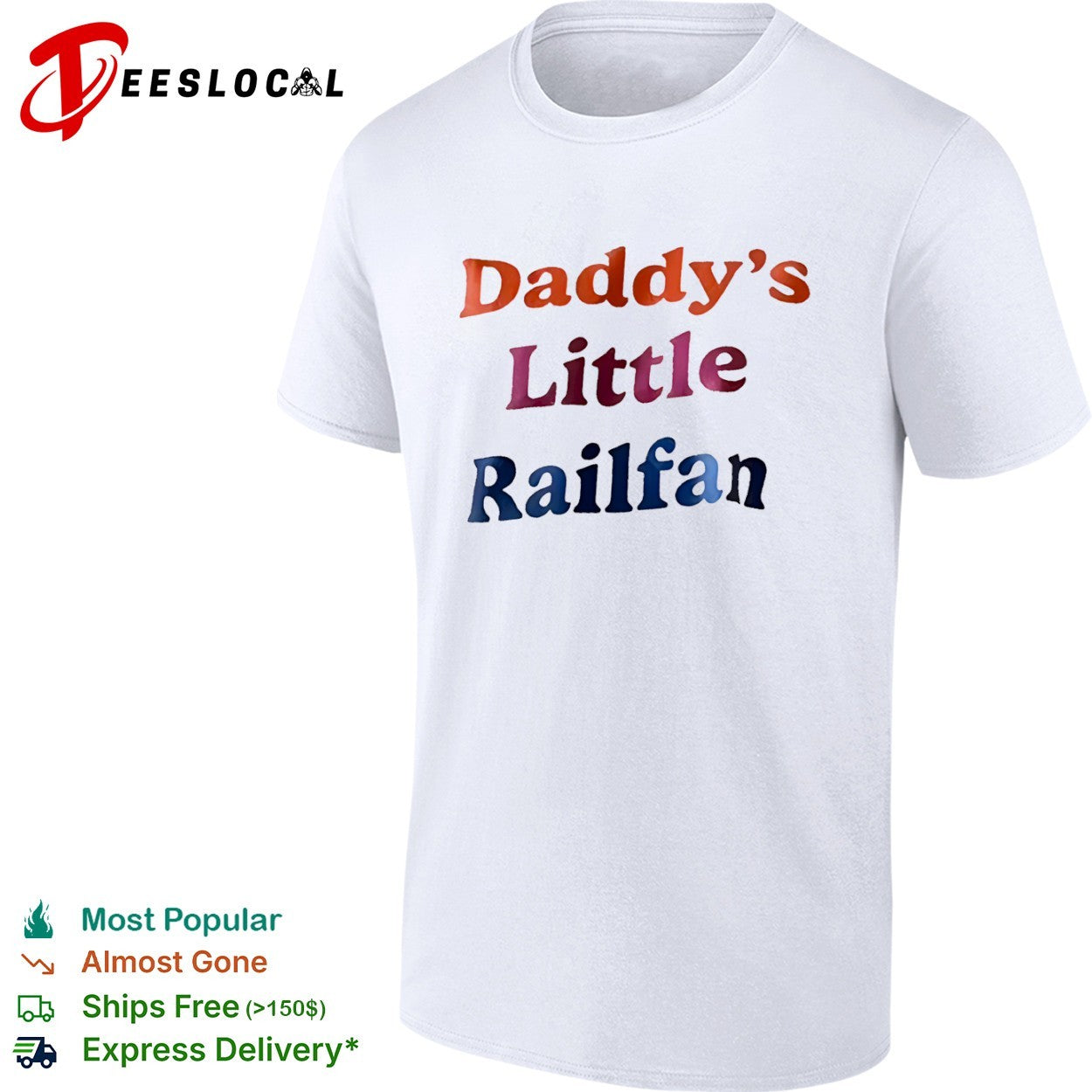 Daddys Little Railfan shirt Unisex T-shirt, Sweatshirt, Hoodie, Long Sleeve Tee - T-Shirt, Sweatshirt, Hoodie