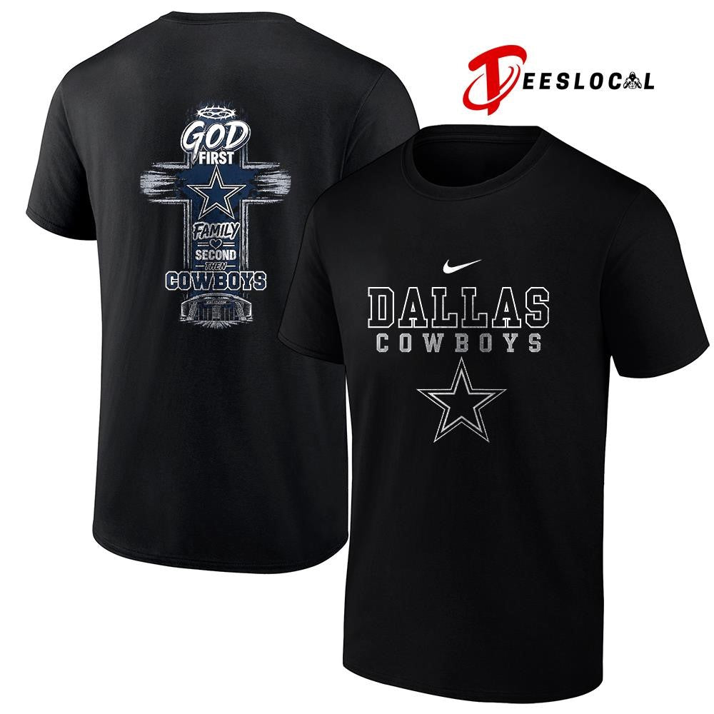 Dallas Cowboys God first family second cross shirt Unisex T-shirt, Sweatshirt, Hoodie, Long Sleeve Tee - T-Shirt, Sweatshirt, Hoodie
