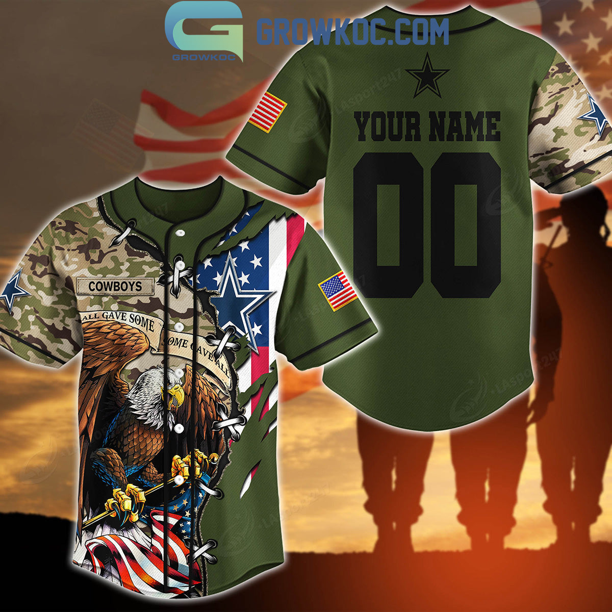 Dallas Cowboys Veteran Proud Of America Personalized Baseball Jersey Unisex T-shirt, Sweatshirt, Hoodie, Long Sleeve Tee - T-Shirt, Sweatshirt, Hoodie