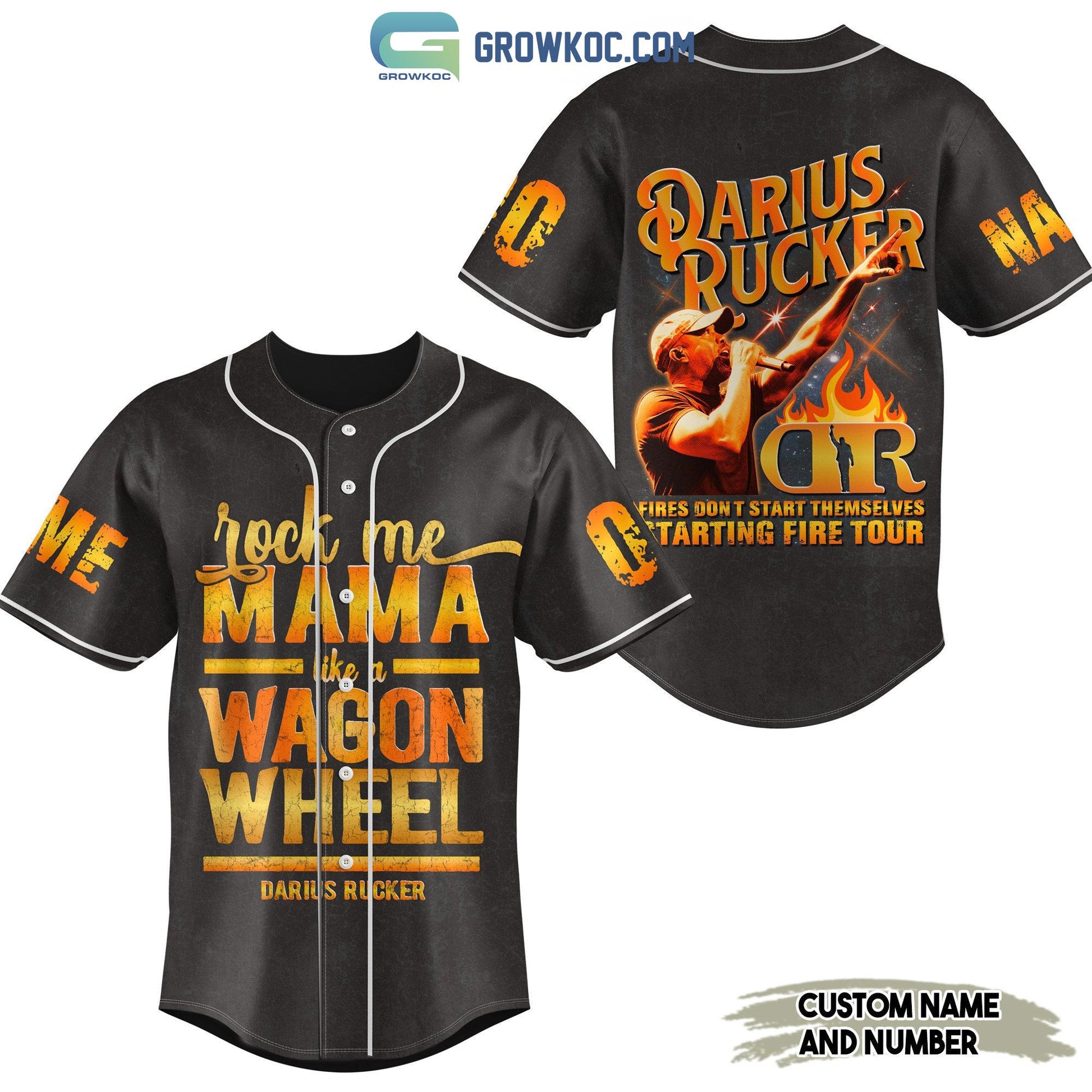 Darius Rucker Fires Don???t Start Themselves Starting Fire Tour Personalized Baseball Jersey - T-Shirt, Sweatshirt, Hoodie