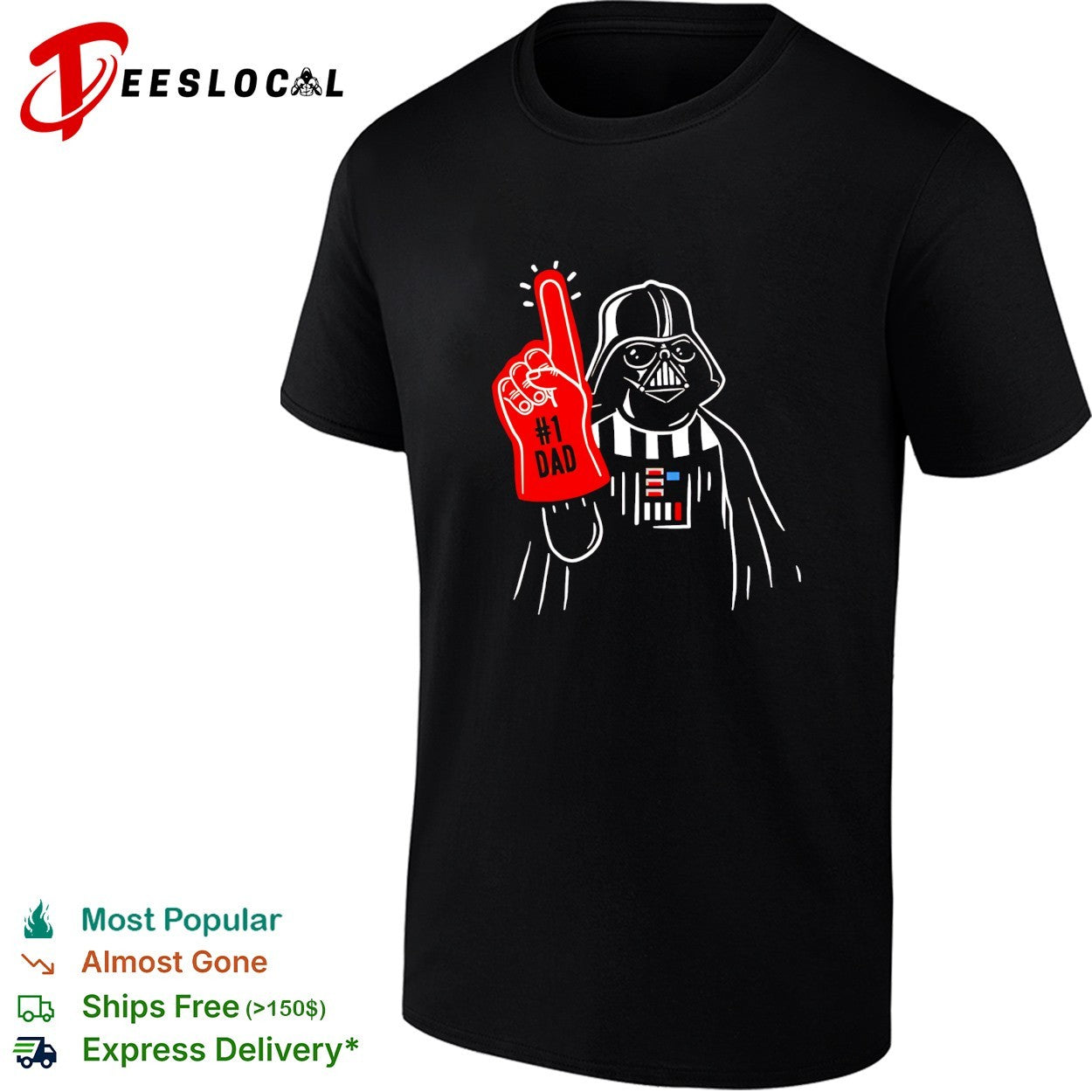 Darth Vader number 1 dad shirt Unisex T-shirt, Sweatshirt, Hoodie, Long Sleeve Tee - T-Shirt, Sweatshirt, Hoodie