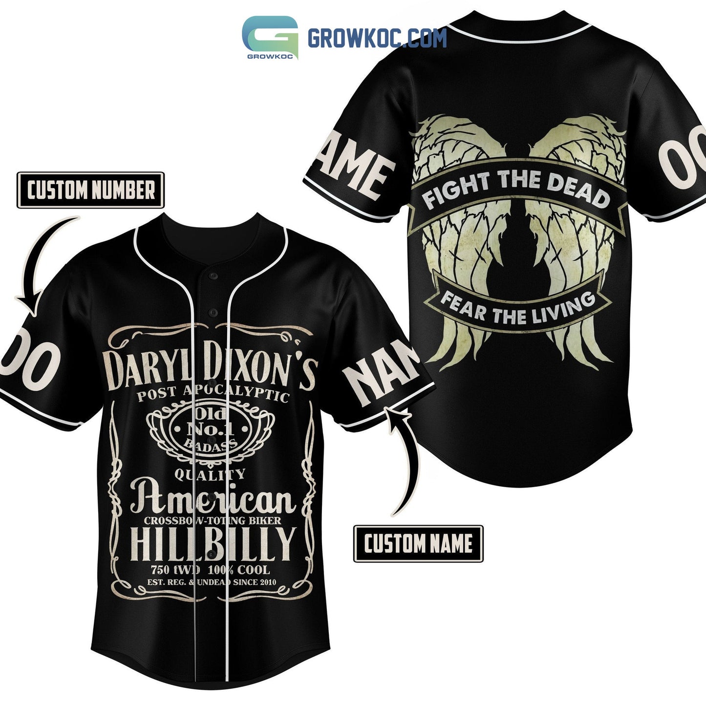 Daryl Dixons Post Apocalyptic Fight The Dead Fear The Living Personalized Baseball Jersey - T-Shirt, Sweatshirt, Hoodie