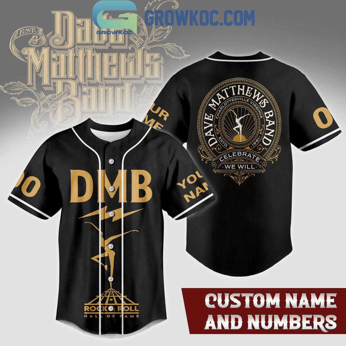 Dave Matthews Band Hall Of Fame Rock And Roll Personalized Baseball Jersey Unisex T-shirt, Sweatshirt, Hoodie, Long Sleeve Tee - T-Shirt, Sweatshirt, Hoodie