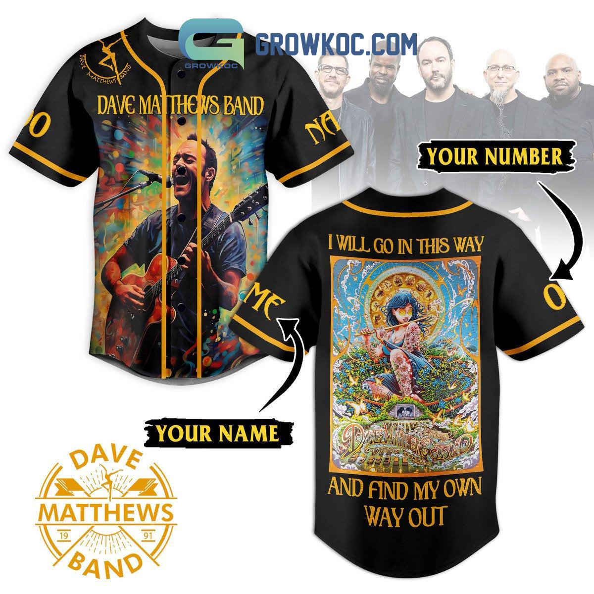 Dave Matthews Band I Will Go In This Way Personalized Baseball Jersey Unisex T-shirt, Sweatshirt, Hoodie, Long Sleeve Tee - T-Shirt, Sweatshirt, Hoodie