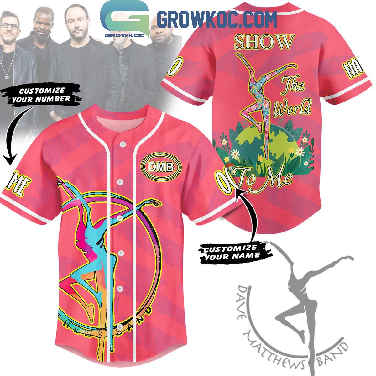 Dave Matthews Band Show The World 2024 Personalized Baseball Jersey Unisex T-shirt, Sweatshirt, Hoodie, Long Sleeve Tee - T-Shirt, Sweatshirt, Hoodie