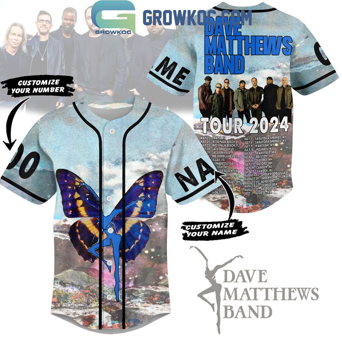 Dave Matthews Band Tour 2024 Detail Schedule Personalized Baseball Jersey Unisex T-shirt, Sweatshirt, Hoodie, Long Sleeve Tee - T-Shirt, Sweatshirt, Hoodie