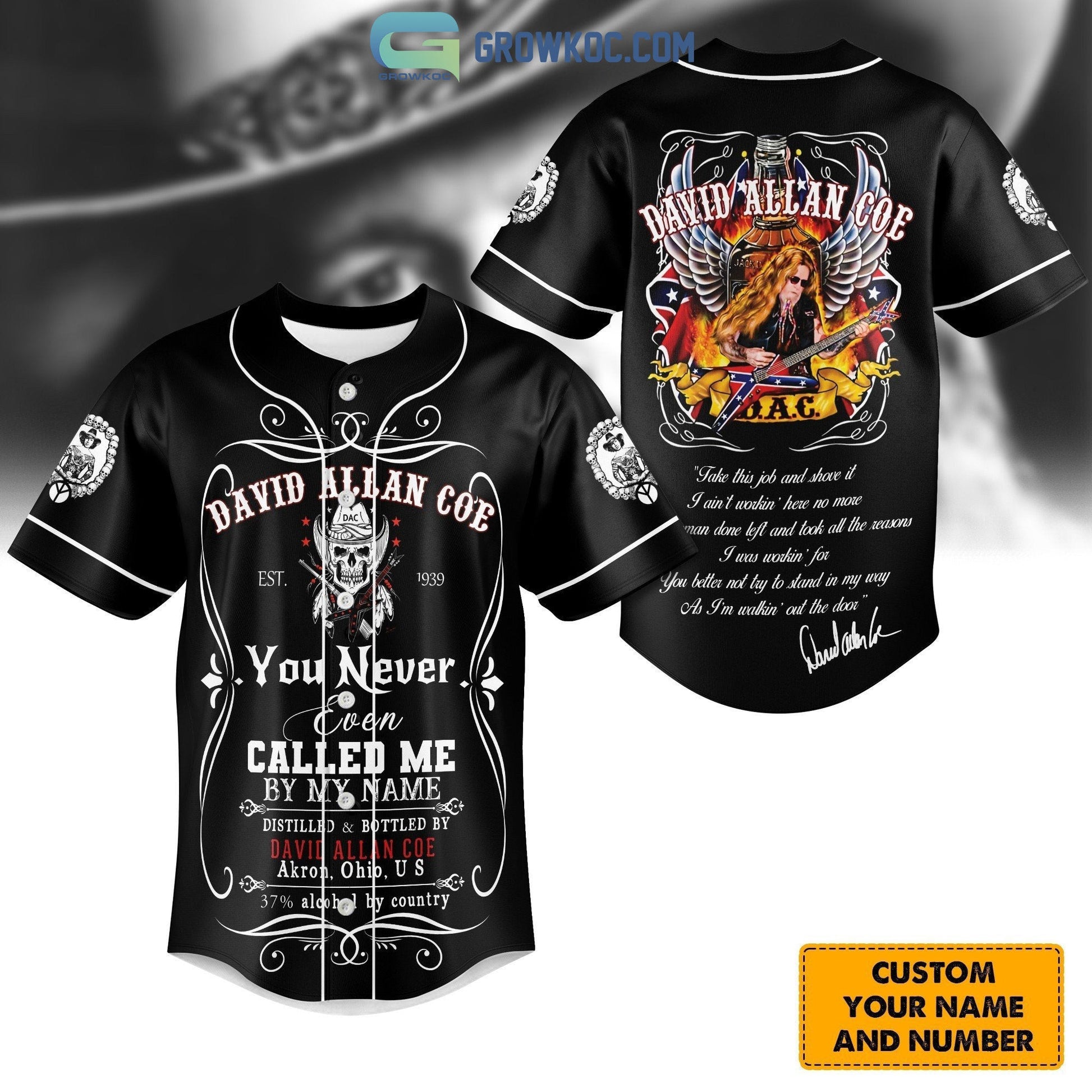 David Allan Coe Personalized Baseball Jersey Unisex T-shirt, Sweatshirt, Hoodie, Long Sleeve Tee - T-Shirt, Sweatshirt, Hoodie