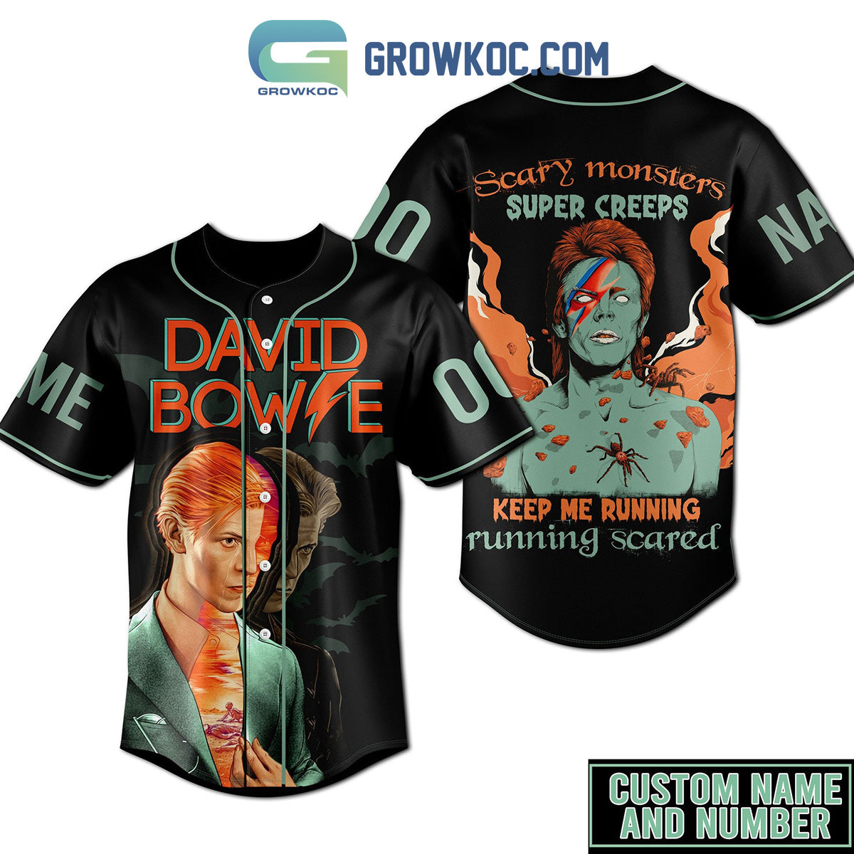 David Bowie Scary Monsters Super Creeps Keep Me Running Running Scared Personalized Baseball Jersey - T-Shirt, Sweatshirt, Hoodie