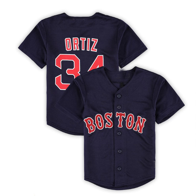 Boston Red Sox Road #34 David Ortiz Preschool 2022 Hall of Fame Replica Player Jersey - Navy Baseball Jerseys baseball jersey product view 1