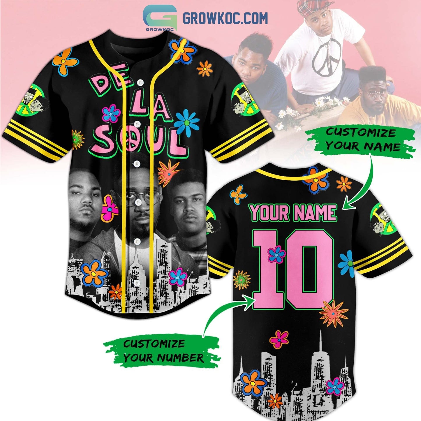 De La Soul Personalized Baseball Jersey Unisex T-shirt, Sweatshirt, Hoodie, Long Sleeve Tee - T-Shirt, Sweatshirt, Hoodie