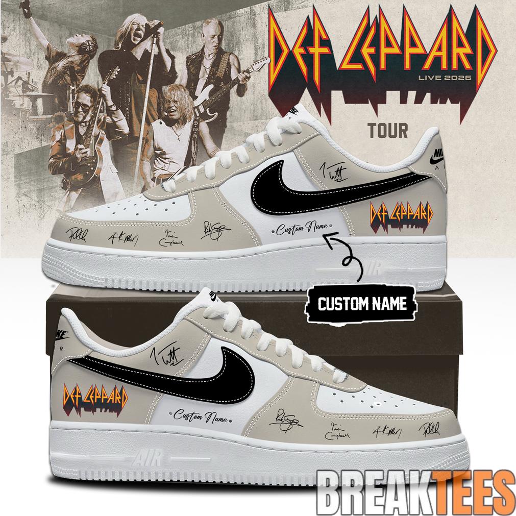 Def Leppard Live 2026 Limited Edition Signature AF1 Shoes Unisex T-shirt, Sweatshirt, Hoodie, Long Sleeve Tee - T-Shirt, Sweatshirt, Hoodie