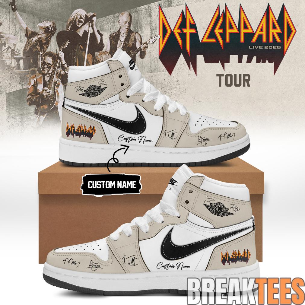Def Leppard Live 2026 Limited Edition Signature AJ1 Shoes Unisex T-shirt, Sweatshirt, Hoodie, Long Sleeve Tee - T-Shirt, Sweatshirt, Hoodie