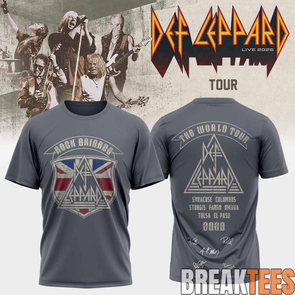 Def Leppard Live 2026 Limited Edition Signature Shirt Unisex T-shirt, Sweatshirt, Hoodie, Long Sleeve Tee - T-Shirt, Sweatshirt, Hoodie
