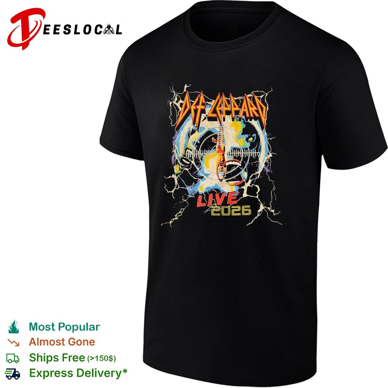 Def Leppard Live 2026 concert shirt Unisex T-shirt, Sweatshirt, Hoodie, Long Sleeve Tee - T-Shirt, Sweatshirt, Hoodie