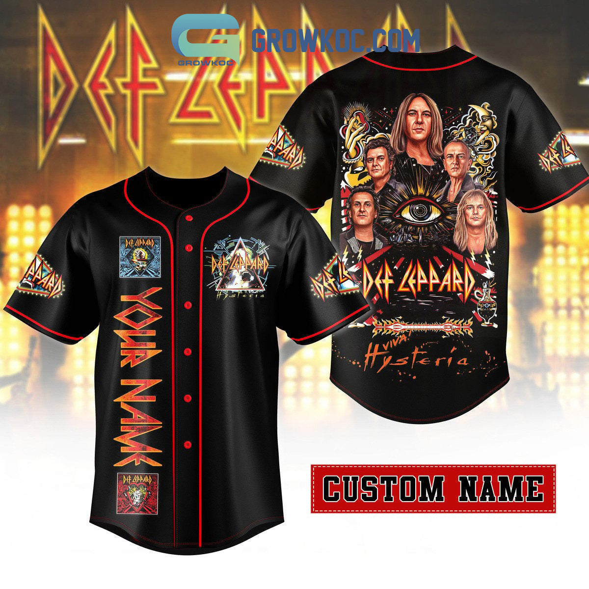 Def Leppard Personalized Baseball Jersey Unisex T-shirt, Sweatshirt, Hoodie, Long Sleeve Tee - T-Shirt, Sweatshirt, Hoodie