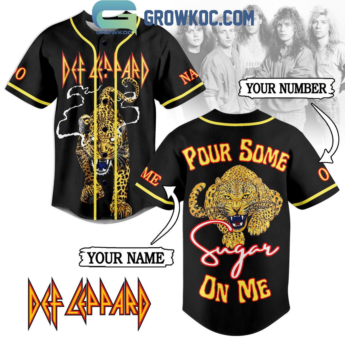 Def Leppard Pour Some Sugar On Me Personalized Baseball Jersey Unisex T-shirt, Sweatshirt, Hoodie, Long Sleeve Tee - T-Shirt, Sweatshirt, Hoodie