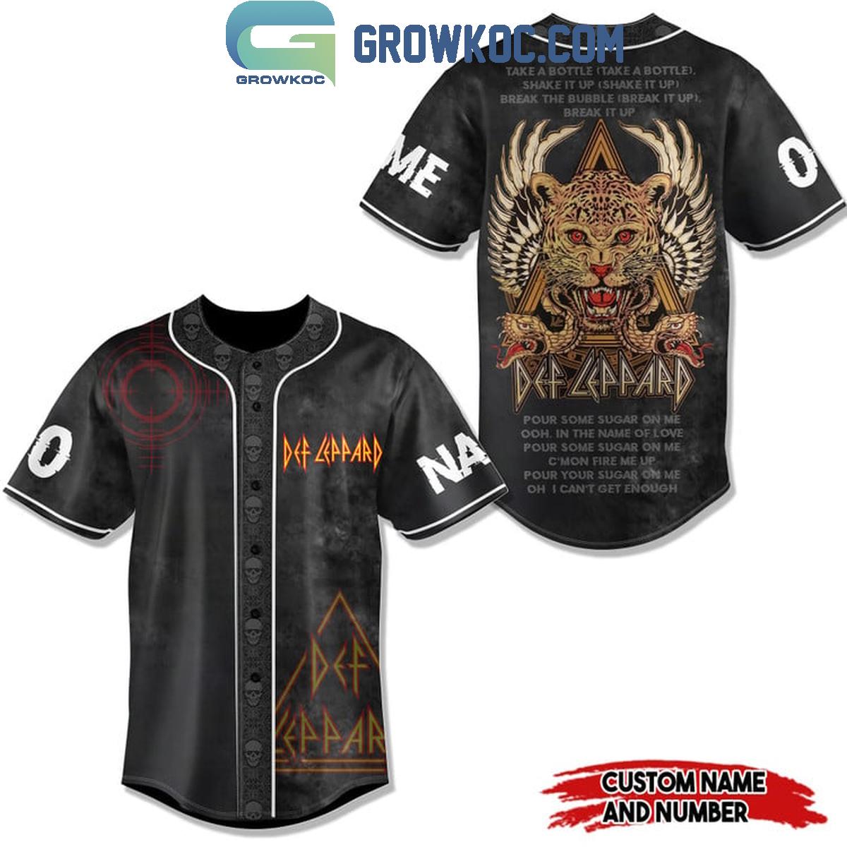 Def Leppard Take A Bottle Shake It Up Personalized Baseball Jersey Unisex T-shirt, Sweatshirt, Hoodie, Long Sleeve Tee - T-Shirt, Sweatshirt, Hoodie