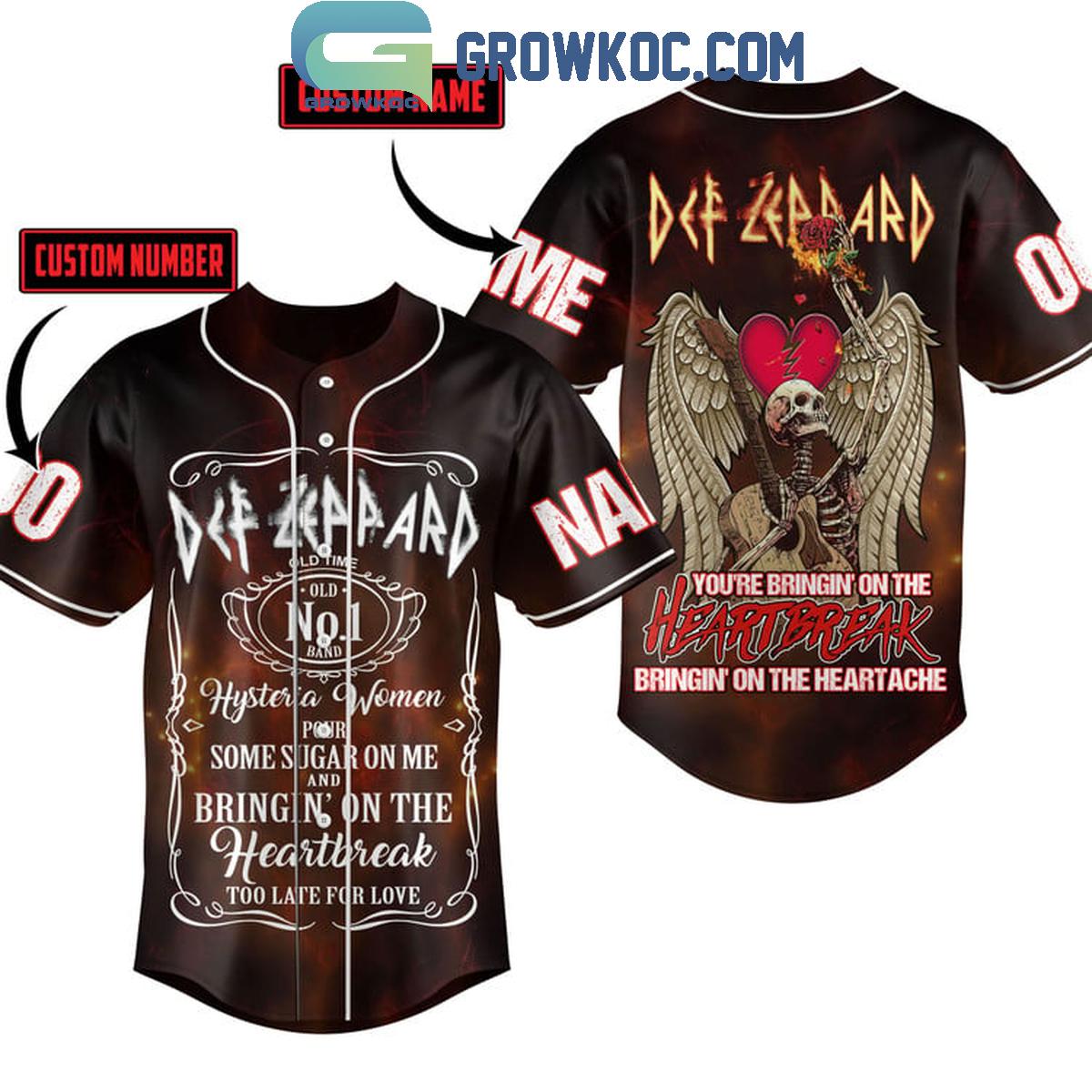 Def Leppard Youre Bringin On The Heartbreak Personalized Baseball Jersey Unisex T-shirt, Sweatshirt, Hoodie, Long Sleeve Tee - T-Shirt, Sweatshirt, Hoodie