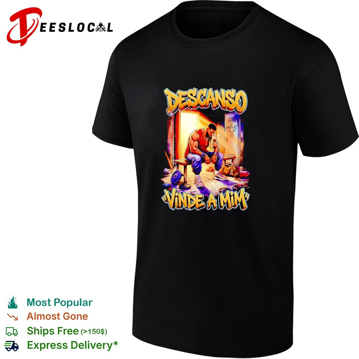 Descanso Vinde a Mim Mateus 11 28 Christian gym motivation shirt Unisex T-shirt, Sweatshirt, Hoodie, Long Sleeve Tee - T-Shirt, Sweatshirt, Hoodie