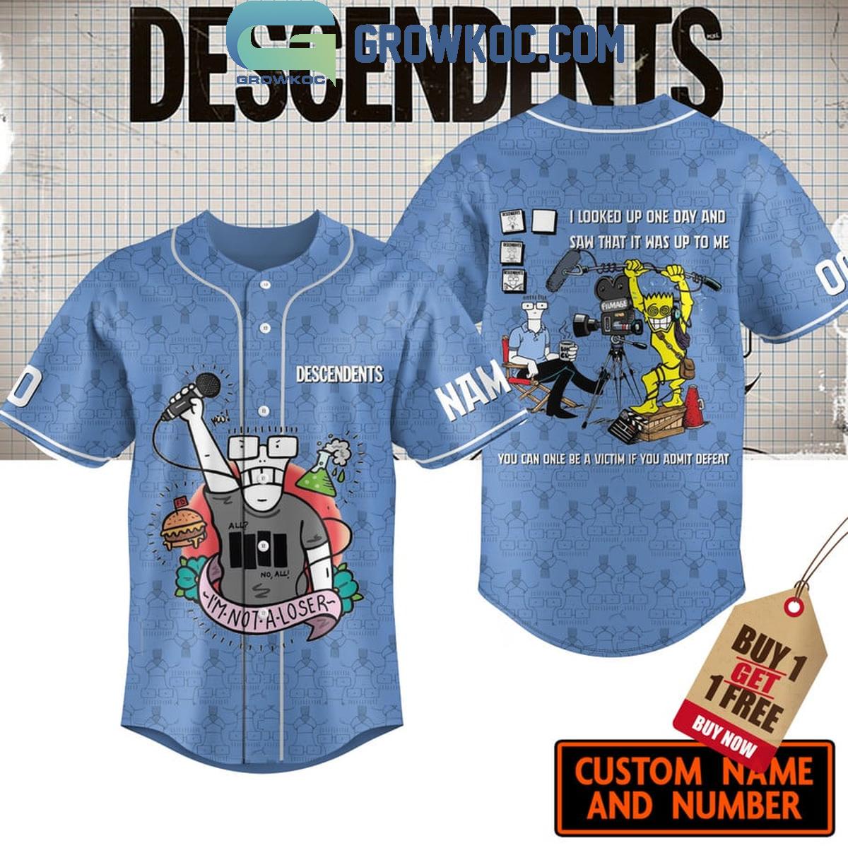 Descendents Be A Victim If You Admit Defeat Personalized Baseball Jersey Unisex T-shirt, Sweatshirt, Hoodie, Long Sleeve Tee - T-Shirt, Sweatshirt, Hoodie