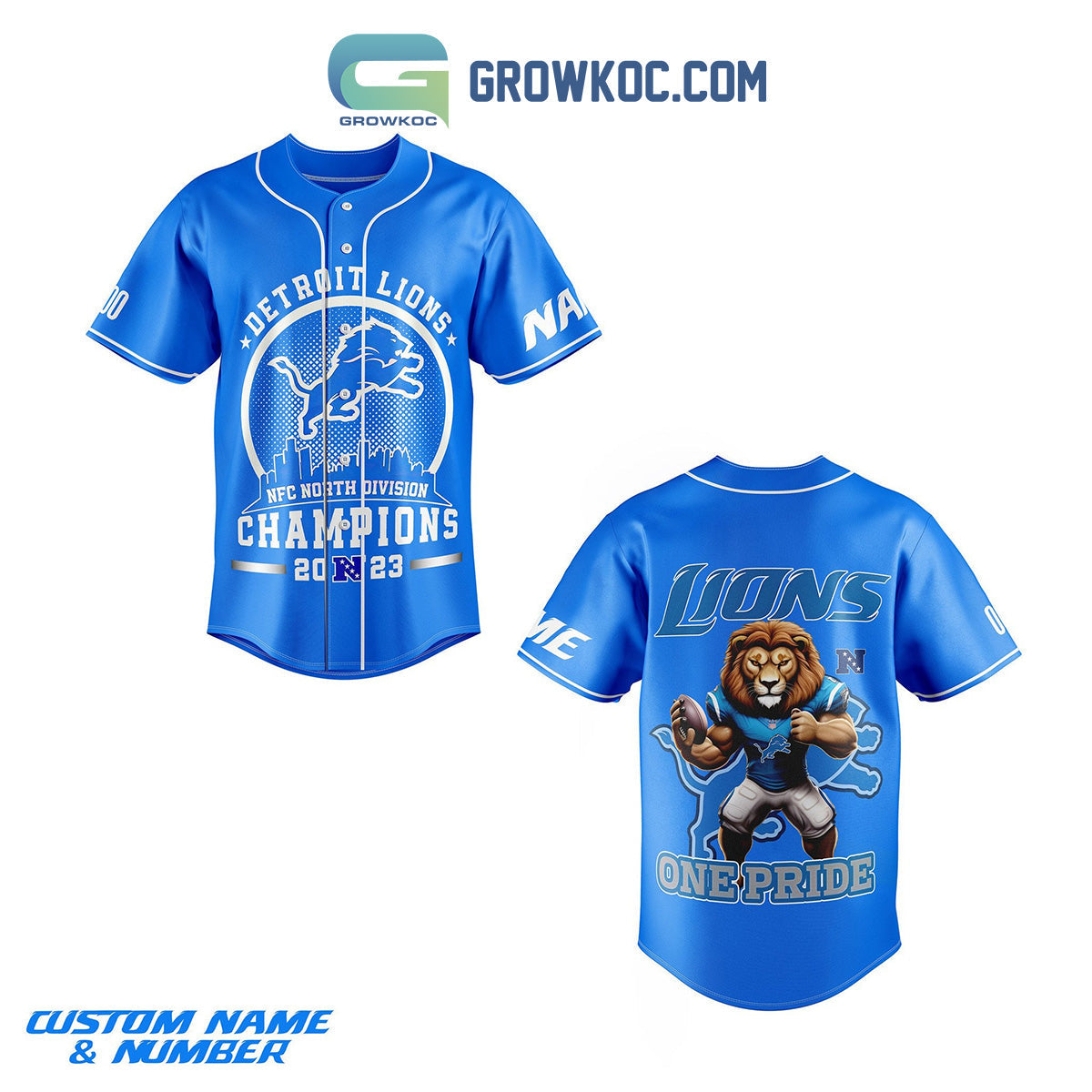Detroit Lions NFC North Champs 2023 Pride Personalized Baseball Jersey Unisex T-shirt, Sweatshirt, Hoodie, Long Sleeve Tee - T-Shirt, Sweatshirt, Hoodie