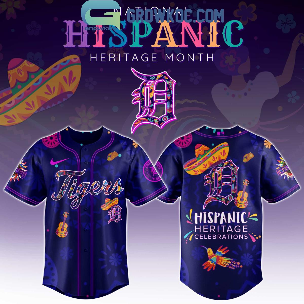 Detroit Tigers Hispanic Heritage Celebrations 2025 Baseball Jersey Unisex T-shirt, Sweatshirt, Hoodie, Long Sleeve Tee - T-Shirt, Sweatshirt, Hoodie