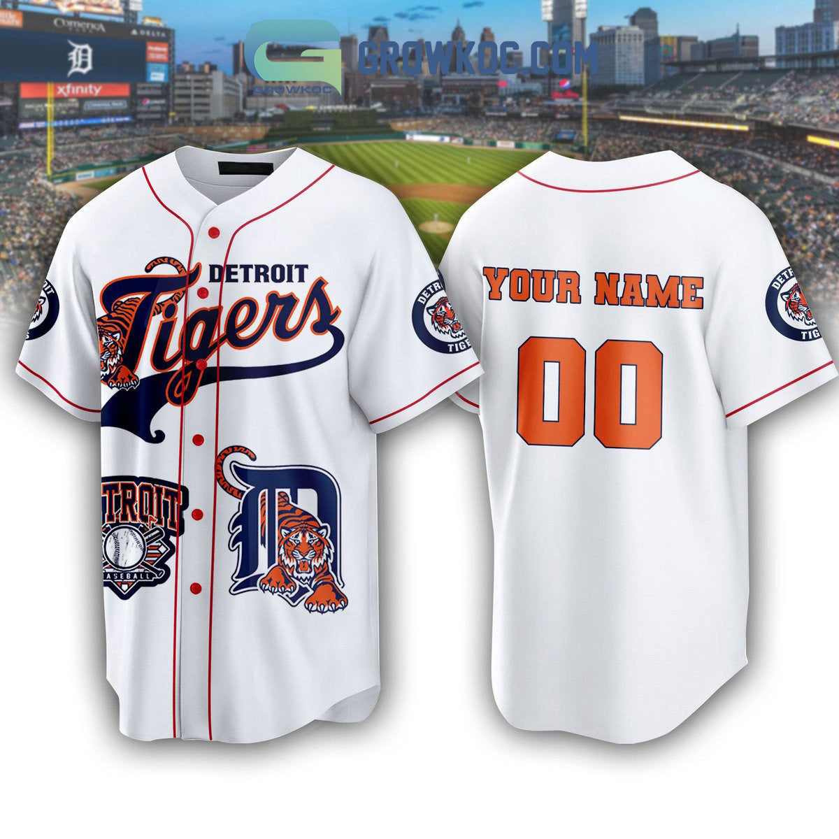 Detroit Tigers MLB Home Kit Personalized Baseball Jersey Unisex T-shirt, Sweatshirt, Hoodie, Long Sleeve Tee - T-Shirt, Sweatshirt, Hoodie
