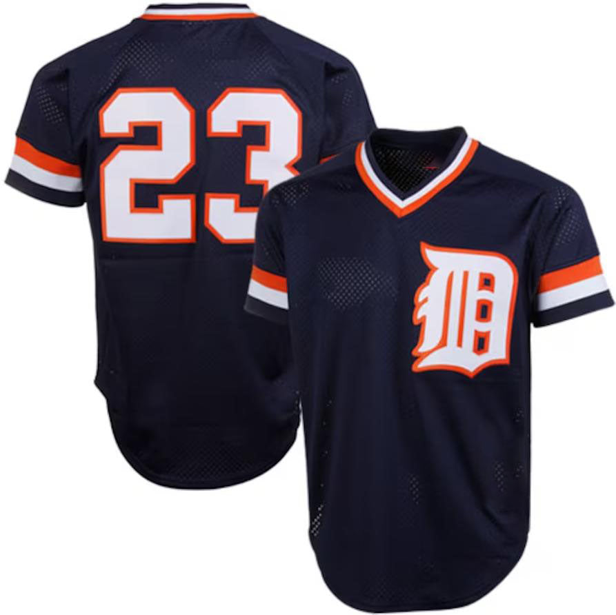 Detroit Tigers #23 Kirk Gibson Navy 1984 Authentic Cooperstown Collection Mesh Batting Practice Jersey Baseball Jerseys baseball jersey product view 1