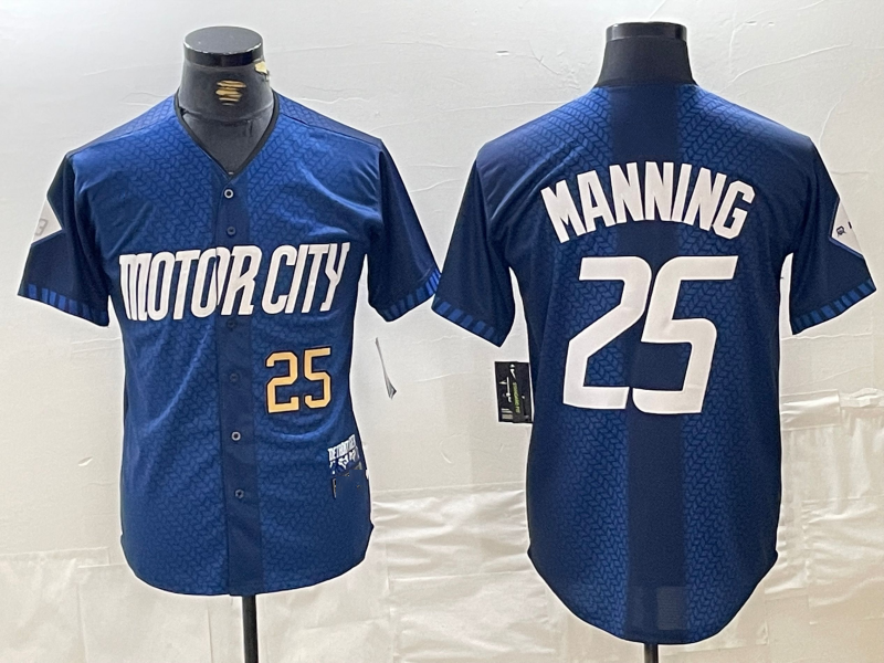 Detroit Tigers #25 Matt Manning 2024 Number Navy City Connect Cool Base Limited Stitched Baseball Jerseys baseball jersey product view 1