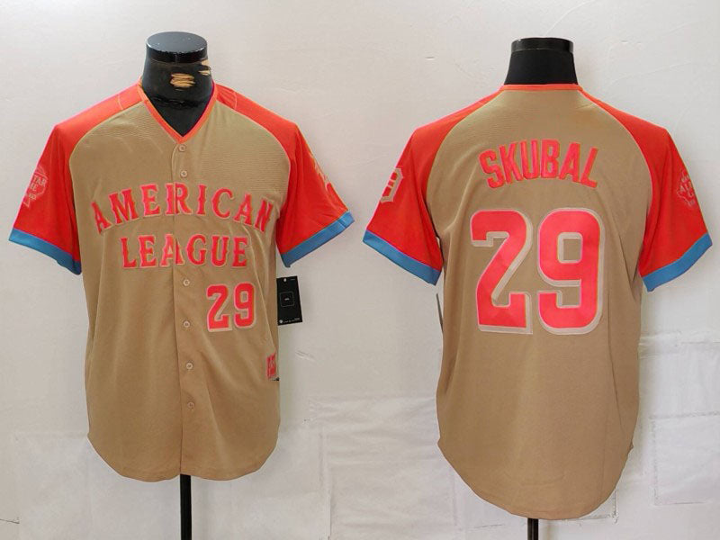 Detroit Tigers #29 Tarik Skubal Number Cream 2024 All Star Limited Stitched Baseball Jersey baseball jersey product view 1
