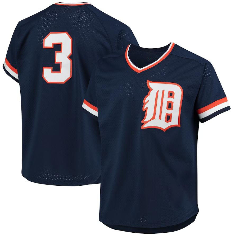 Detroit Tigers #3 Alan Trammell Navy 1984 Authentic Cooperstown Collection Mesh Batting Practice Jersey Baseball Jerseys baseball jersey product view 1
