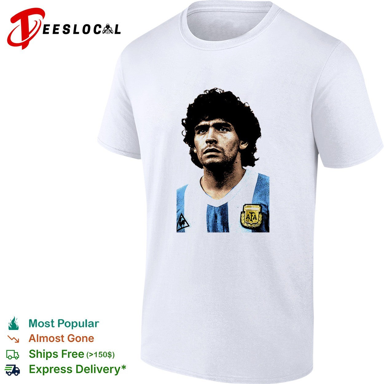Diego Maradona Argentina portrait shirt Unisex T-shirt, Sweatshirt, Hoodie, Long Sleeve Tee - T-Shirt, Sweatshirt, Hoodie