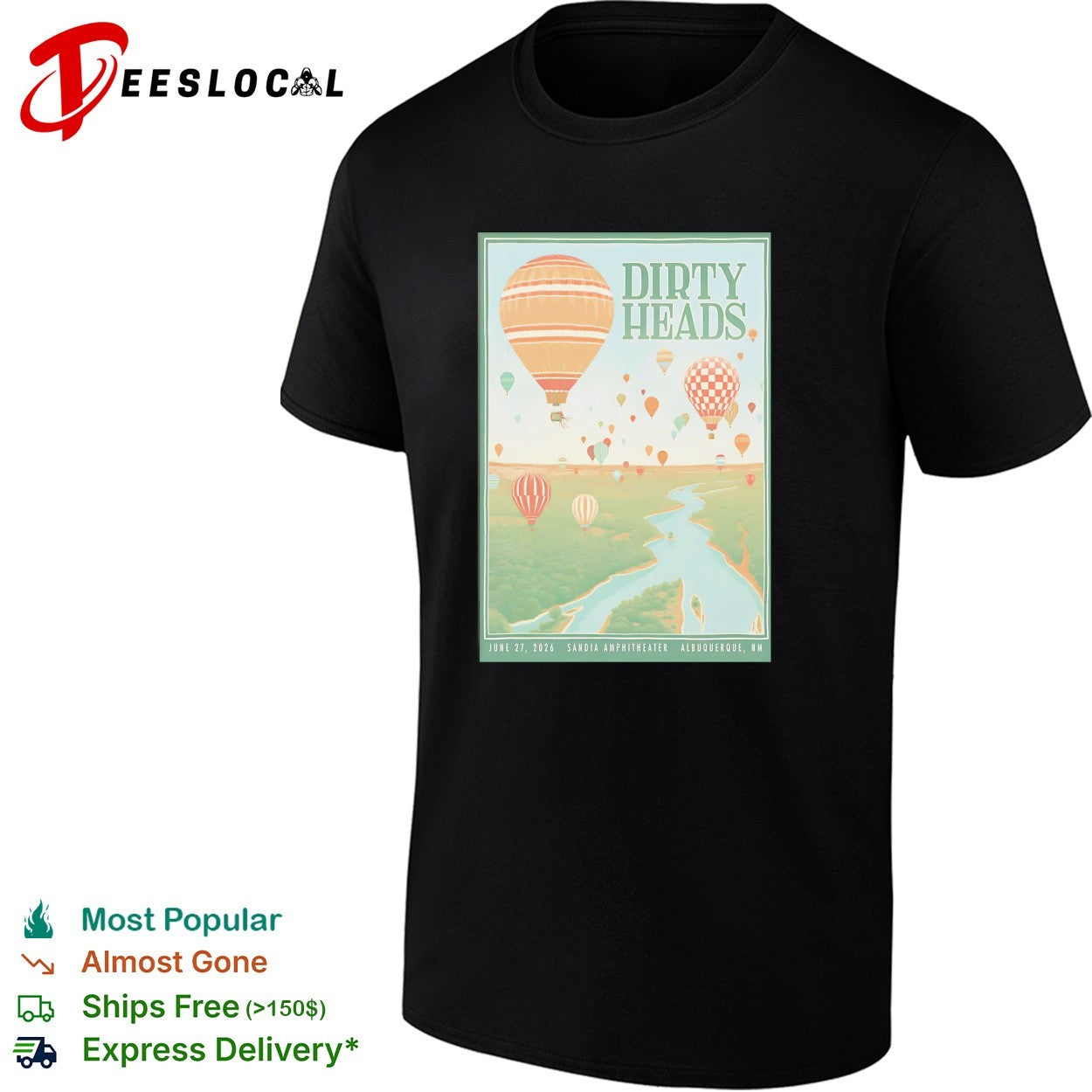Dirty Heads Sandia Amphitheater Albuquerque 2026 poster shirt Unisex T-shirt, Sweatshirt, Hoodie, Long Sleeve Tee - T-Shirt, Sweatshirt, Hoodie