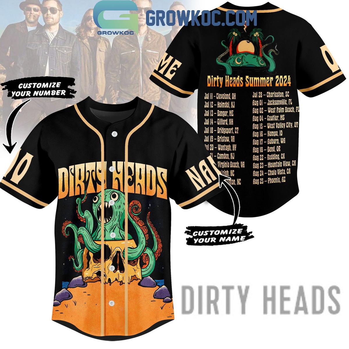 Dirty Heads Summer 2024 Fan Personalized Baseball Jersey Unisex T-shirt, Sweatshirt, Hoodie, Long Sleeve Tee - T-Shirt, Sweatshirt, Hoodie