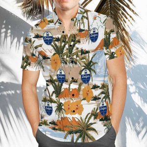 Dodgers Beach Pattern Hawaiian Shirt, LA Dodgers Hawaiian Shirt Unisex T-shirt, Sweatshirt, Hoodie, Long Sleeve Tee - T-Shirt, Sweatshirt, Hoodie