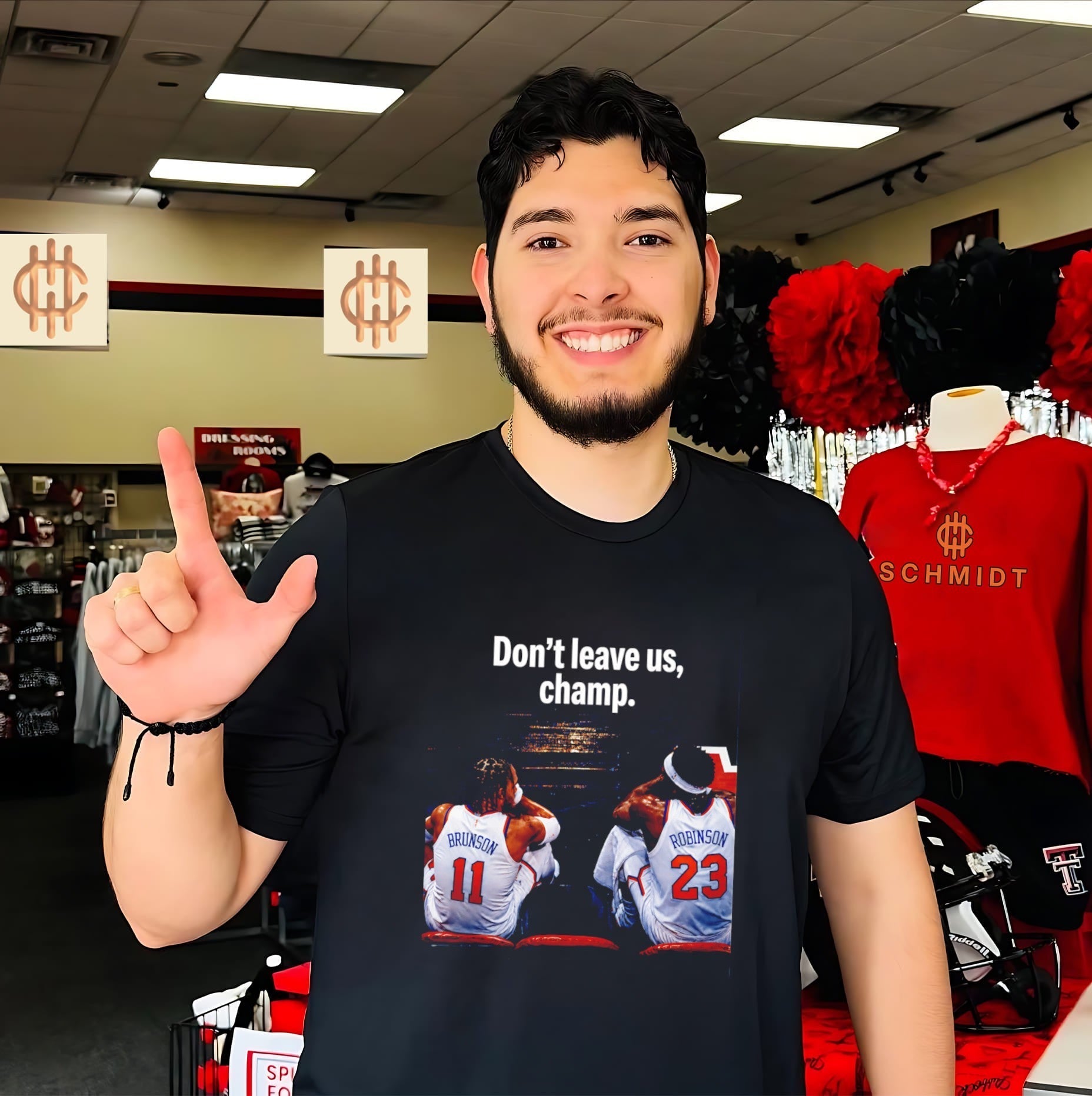 Dont Leave Us Champ Jalen Brunson and Mitchell Robinson NY Knicks shirt Unisex T-shirt, Sweatshirt, Hoodie, Long Sleeve Tee - T-Shirt, Sweatshirt, Hoodie