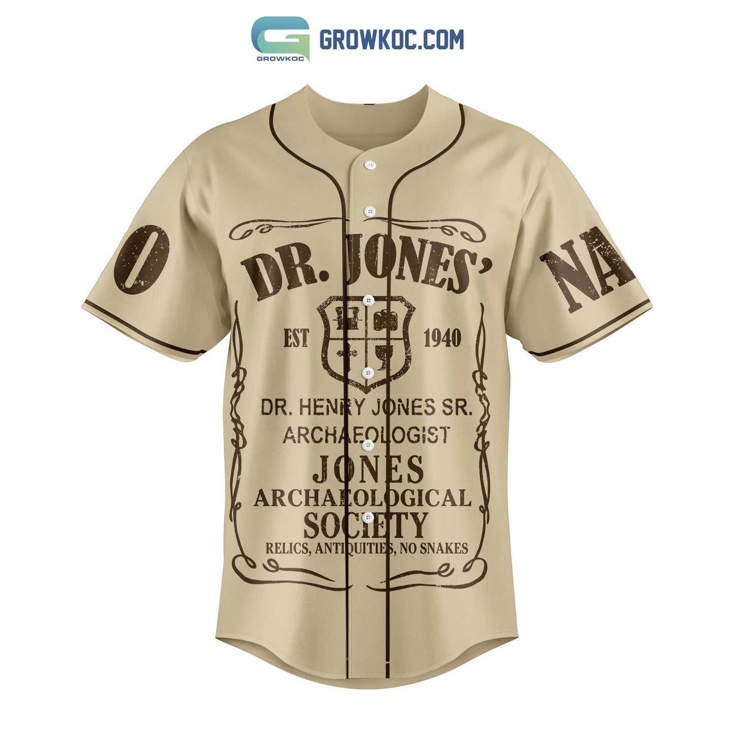 Dr Jones Professor Of Archaeology Personalized Baseball Jersey Unisex T-shirt, Sweatshirt, Hoodie, Long Sleeve Tee - T-Shirt, Sweatshirt, Hoodie