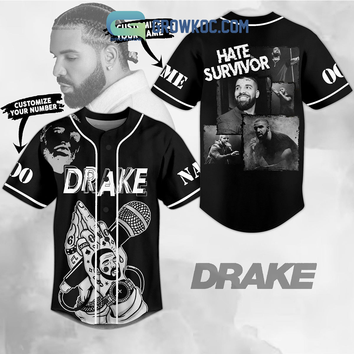 Drake Hate Survivor Personalized Baseball Jersey Unisex T-shirt, Sweatshirt, Hoodie, Long Sleeve Tee - T-Shirt, Sweatshirt, Hoodie